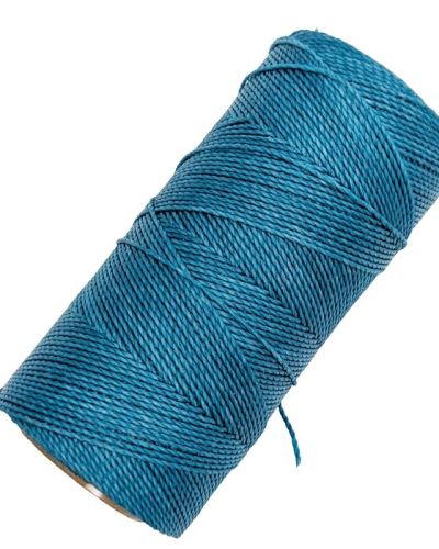 Bobine de fil ciré Linhasita pour micro-macramé, 1mm Bleu turquoise (229)
