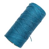 bobine de fil ciré linhasita pour micro macramé, 1mm bleu turquoise (229)