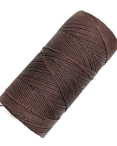 Bobine de fil ciré Linhasita pour micro-macramé, 1mm Brun ours (286)
