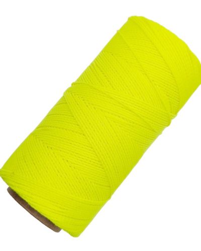 Bobine de fil ciré Linhasita pour micro-macramé, 1mm Jaune fluo (326)