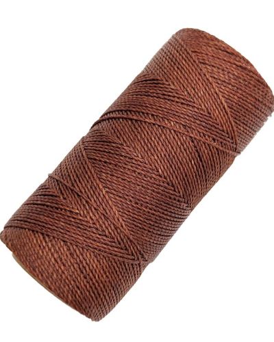 Bobine de fil ciré Linhasita pour micro-macramé, 1mm Marron alezan (212)