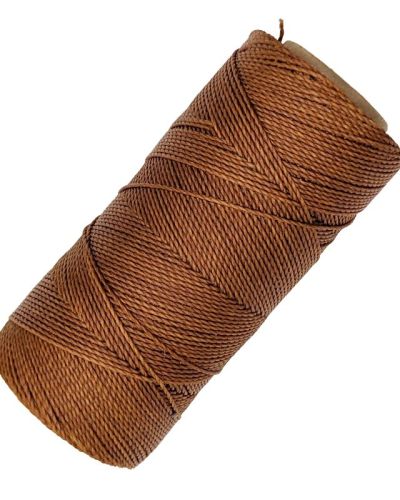 Bobine de fil ciré Linhasita pour micro-macramé, 1mm Marron glacé (641)