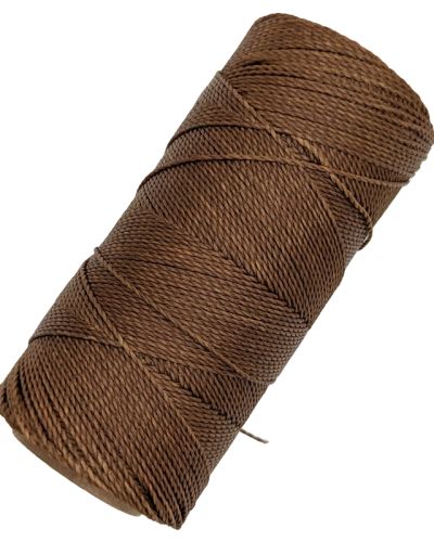 Bobine de fil ciré Linhasita pour micro-macramé, 1mm Marron chataigne (666)