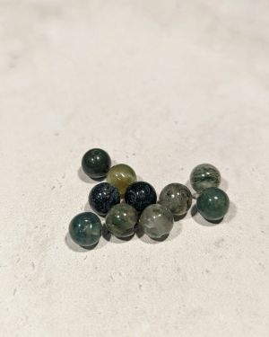 Perles naturelles agate mousse – 6mm