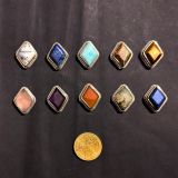 lot 10 pierres rainurées n°01 losange 23x18mm