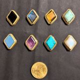lot 8 pierres rainurées n°02 losange 23x18mm
