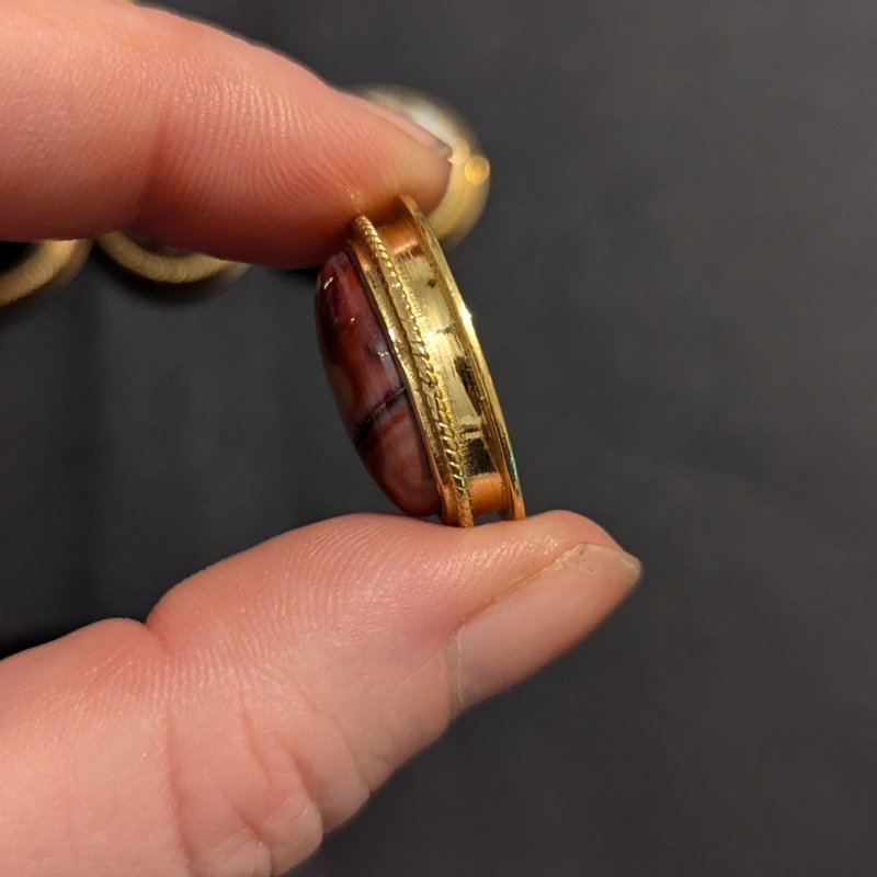 lot 10 pierres rainurées laiton doré n°18 ovale 21x19mm