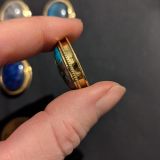 lot 6 pierres rainurées laiton doré n°19 ovale 21x19mm