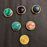 lot 5 pierres rainurées n°09 ronde 23mm