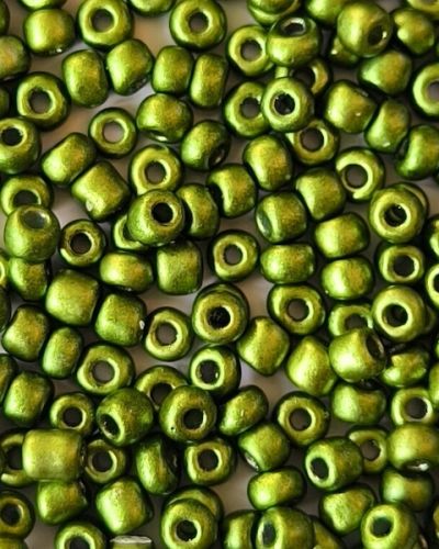 Perles de rocaille n°15 – Olive métallisé