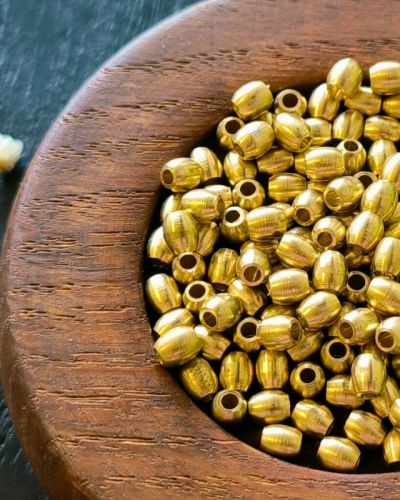 Perles olives en laiton – 5mm – DIY