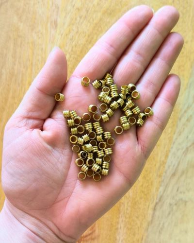 Perles tubes striées en laiton – n°03 – 3,7mm
