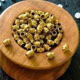 perles laiton bijoux micro macramé boho and wood tube striés n°01 7mm (3)
