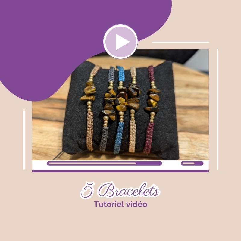video tutoriel micro macrame bracelet noeud plat boho and wood macrame