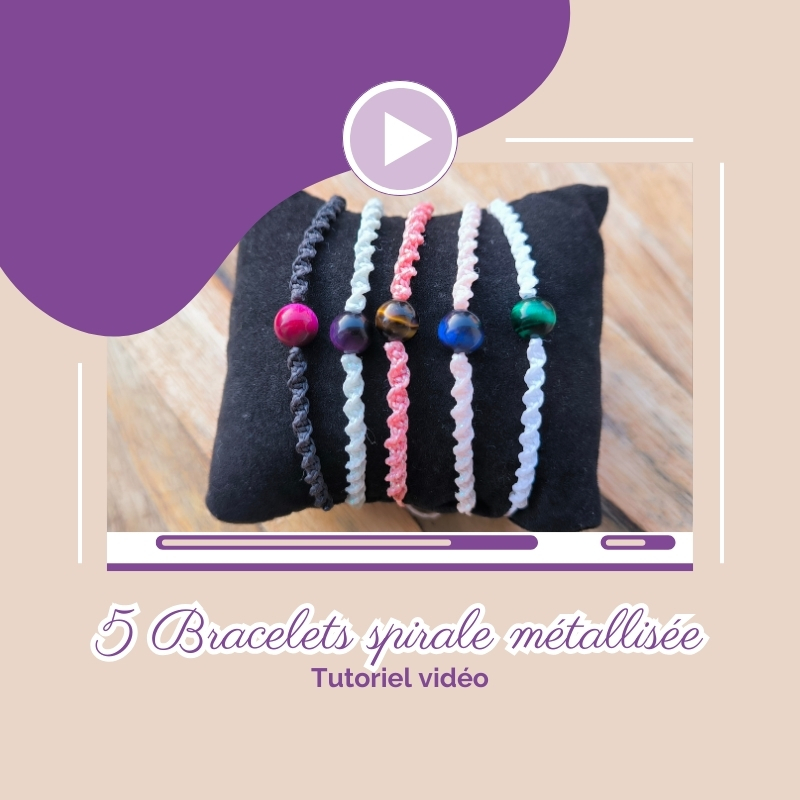 video tutoriel micro macrame bracelet spirale métallisée boho and wood macrame