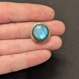 Lot 5 pierres rainurées n°34 – ronde doré labradorite 15mm