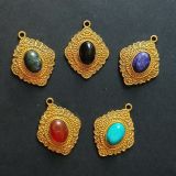Lot pendentifs laiton avec pierres n°08 X 05