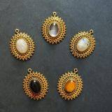 Lot pendentifs laiton avec pierres n°09 X 05