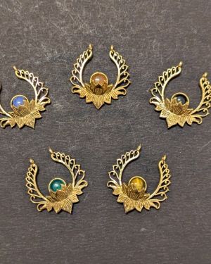 Lot pendentifs laiton avec pierres n°10 X 05
