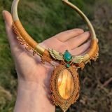 Collier Khepri – micro macramé