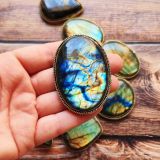 Lot 10 pierres rainurées doré – labradorite n°10