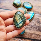 Lot 10 pierres rainurées doré – labradorite n°11