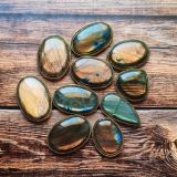 Lot 10 pierres rainurées doré – labradorite n°13
