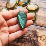 Lot 10 pierres rainurées doré – labradorite n°13