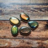Lot 5 pierres rainurées argenté – labradorite n°18