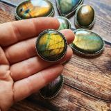 Lot 10 pierres rainurées argenté – labradorite n°20