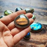 Lot 10 pierres rainurées argenté – labradorite n°21