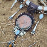 Collier Azaad argenté – micro macramé