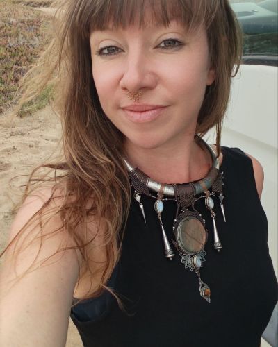 Collier Azaad argenté – micro macramé